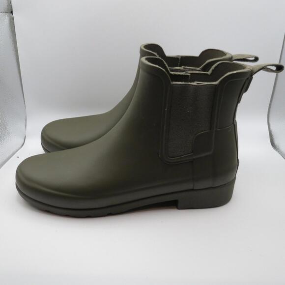 Hunter Womens Original Chelsea Waterproof Rain Boots Green Size US7 EU 38 - Picture 3 of 9